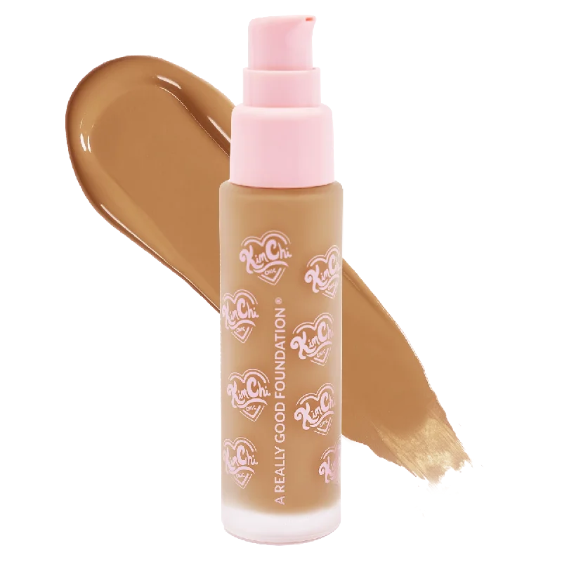 Liquid foundation with vegan formula-A REALLY GOOD FOUNDATION - 122MD Medium/Tan + Warm Yellow Undertones