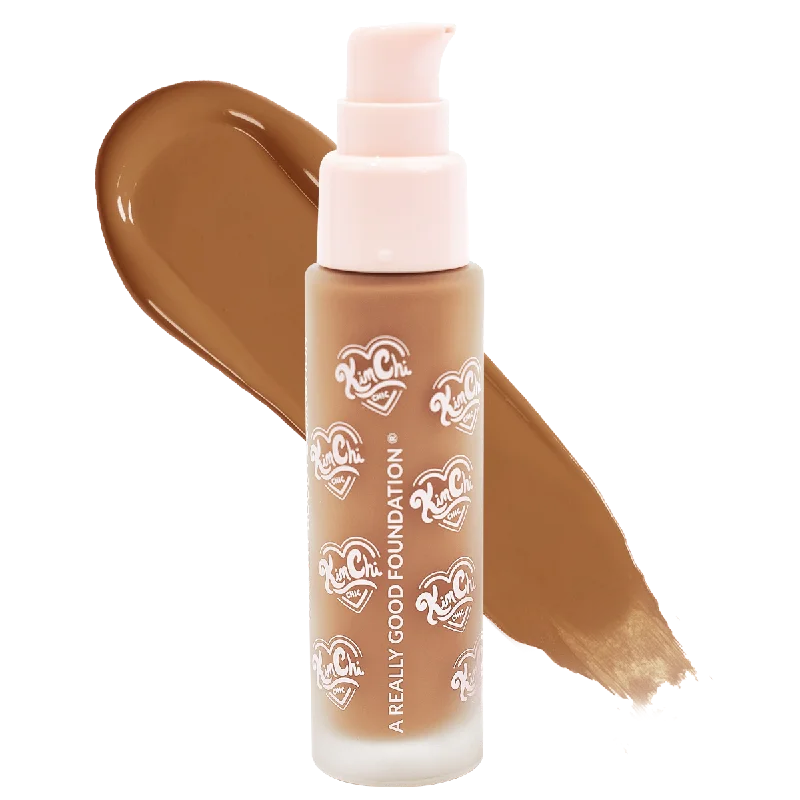 Liquid foundation with breathable coverage-A REALLY GOOD FOUNDATION - 128MD Tan + Warm Neutral Undertones