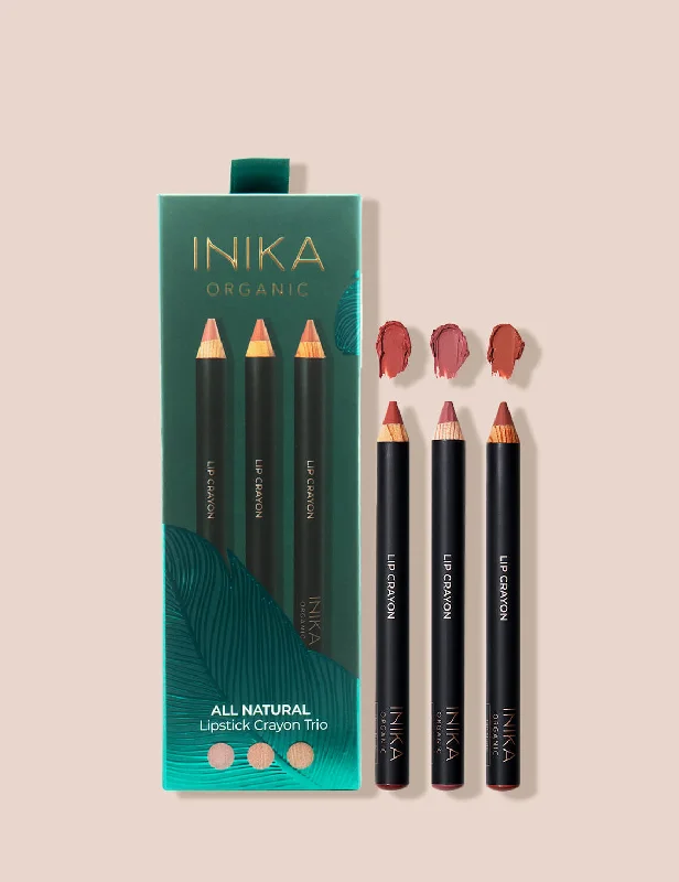 Top lipstick for pink hues-INIKA Organic All Natural Lipstick Crayon Trio