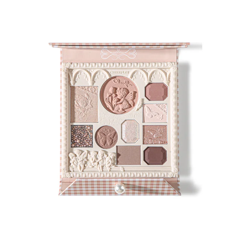 Eye shadow with plush hue design-CHEERFLOR Angel Embossed Eyeshadow Palette