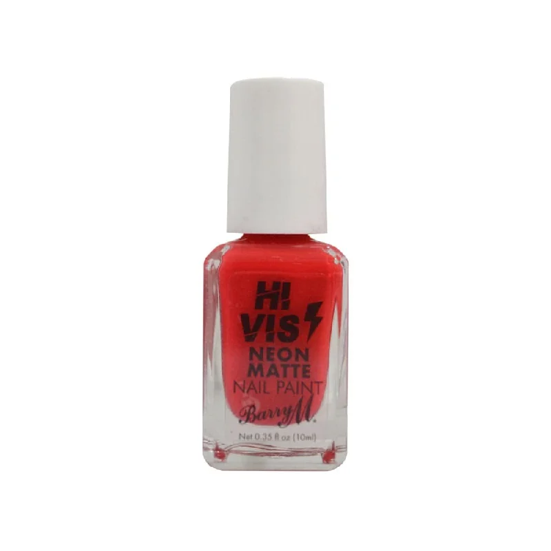 Nail Polish laughter shades-Barry M Hi Vis Neon Matte Nail Polish Red Frenzy 10ml