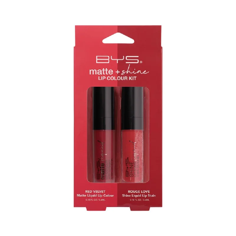 Natural lipstick for sensitive skin-BYS Matte & Shine Lip Colour Kit 2pk Classic Red