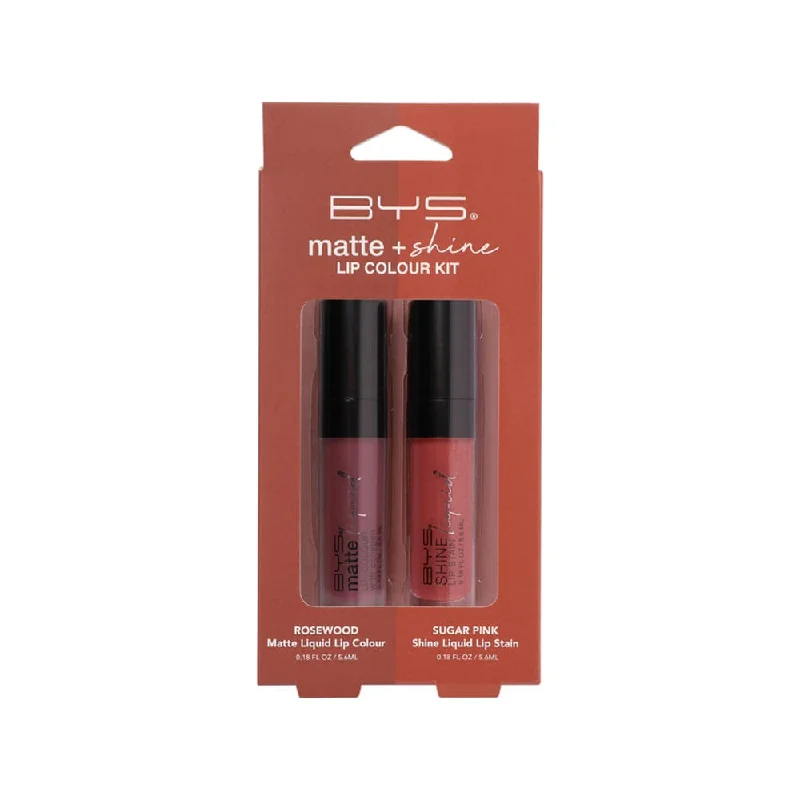 Hydrating lipstick for winter-BYS Matte & Shine Lip Colour Kit 2pk Nude Attitude