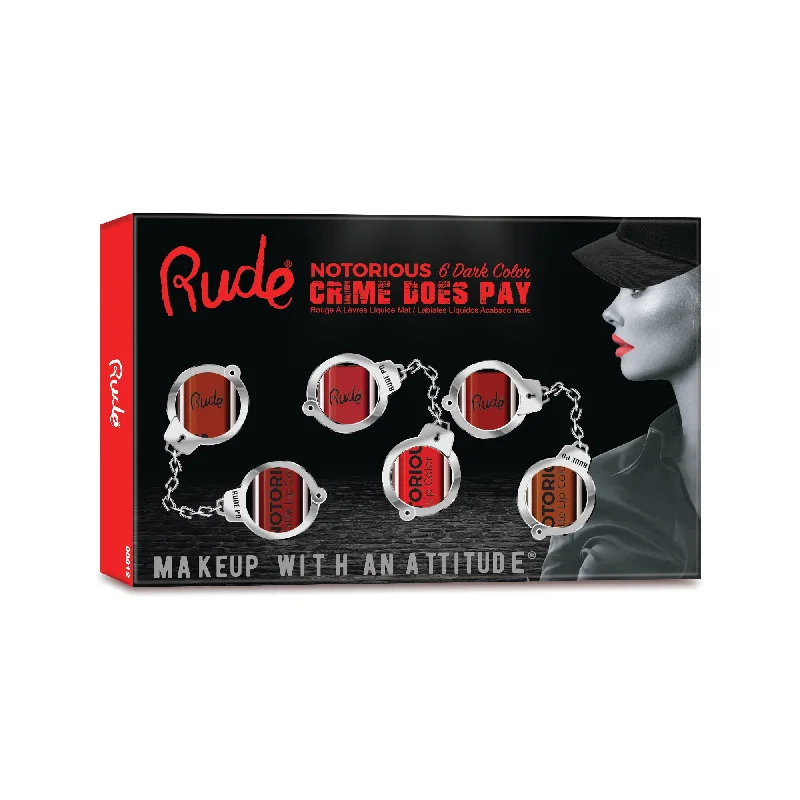 How to pick lipstick for light tones-Crime Does Pay Notorious 6 Lip Color Set - Dark