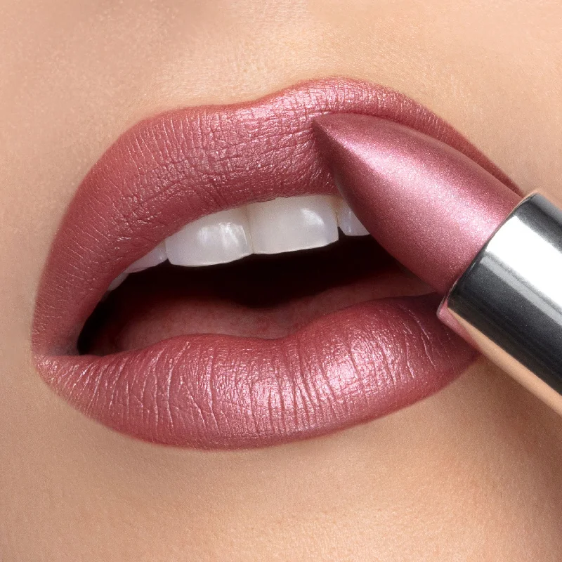 Lightweight lipstick with shine-Dahling Crème | A Pale Rosy Mauve with Frosted Shimmer Lipstick