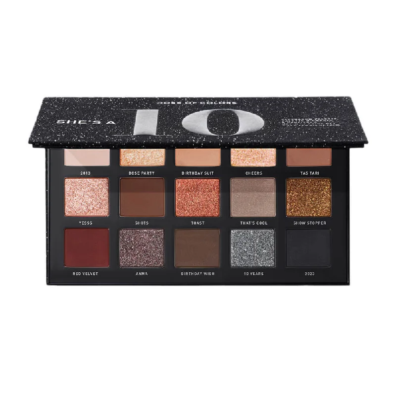 Eye shadow with silky finish-Dose of Colors She's A 10 Eyeshadow Palette