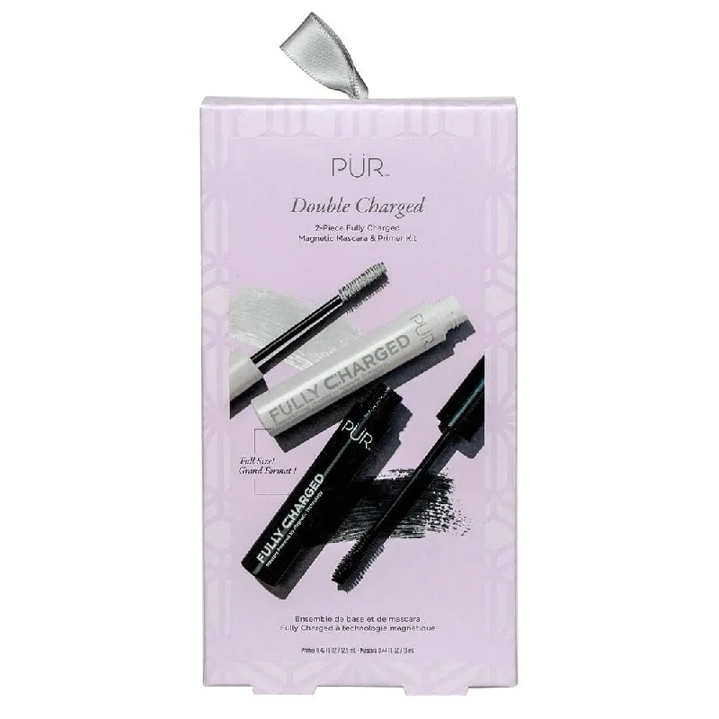 Mascara for bold eyes-Double Charged 2-Piece Fully Charged Magnetic Mascara & Primer Kit