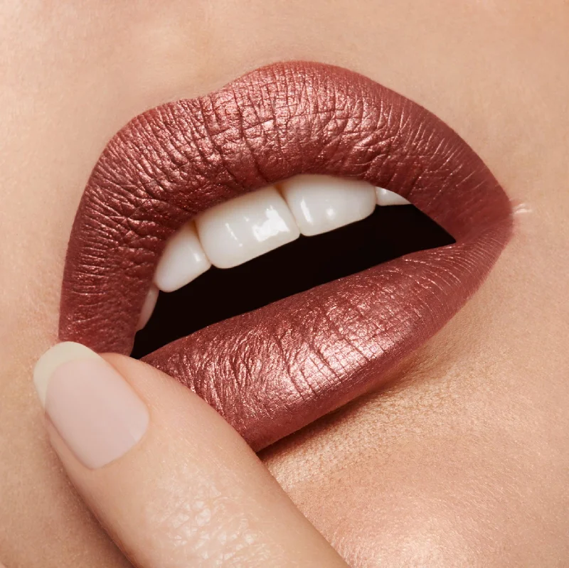 Top lipstick for bold red looks-Film Noir | A Frosted Rich Golden Bronze Liquid Lipstick