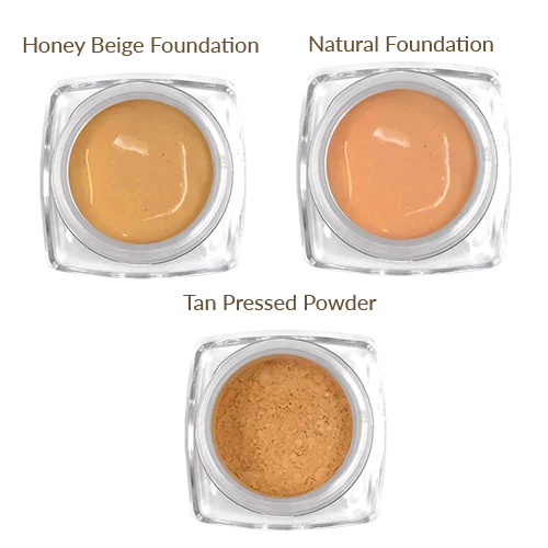 Liquid foundation with satin finish-Foundation Sample Kit: Tan Tones