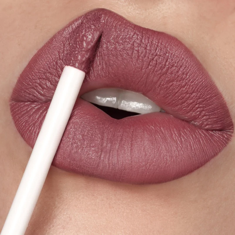 Lipstick with glossy coverage-Glam Squad | A Faded Mauve With A Hint Of Plum Liquid Lipstick