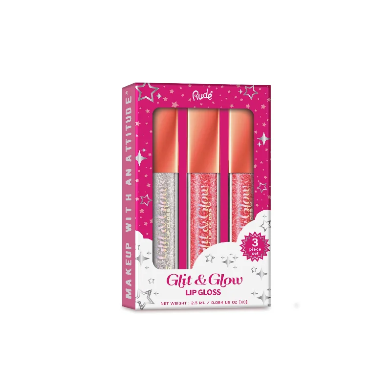 Creamy lipstick for smooth finish-Glit & Glow Lip Gloss Set