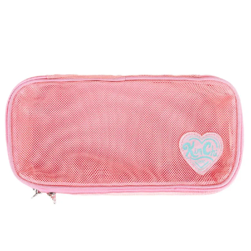 Cosmetic bag stylish fabric-KimChi Chic Beauty Mesh Cosmetics Bag