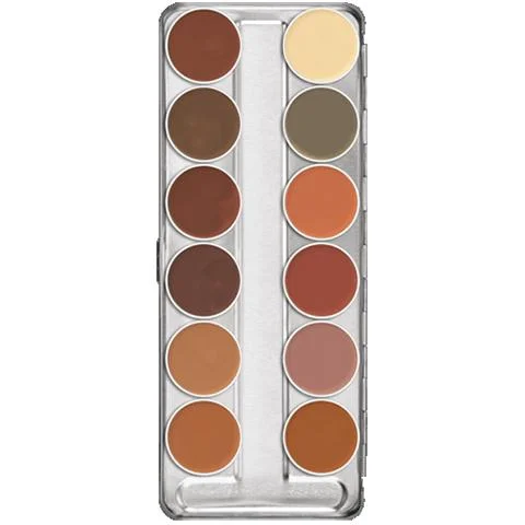 Eye shadow with light shimmer-Kryolan Dermacolor Camouflage Creme Palette 12 Colors - (B)