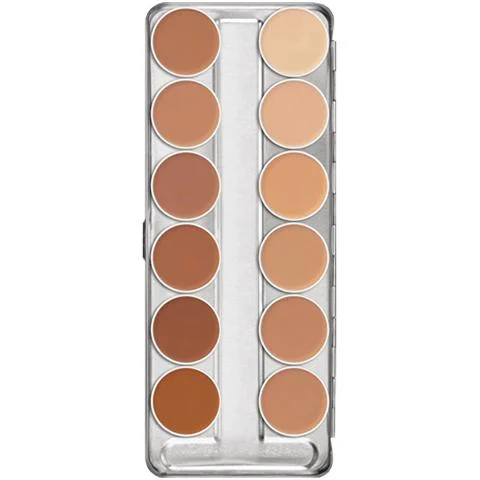 Eye shadow with sweat-proof formula-Kryolan Dermacolor Camouflage Creme Palette 12 Colors - (C)