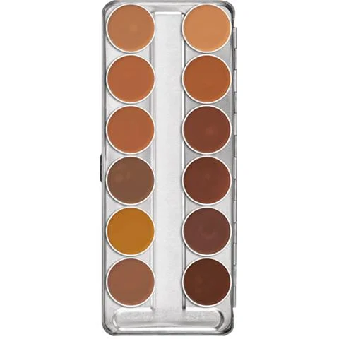 Eye shadow strong durability-Kryolan Dermacolor Camouflage Creme Palette 12 Colors - (Caribbean)