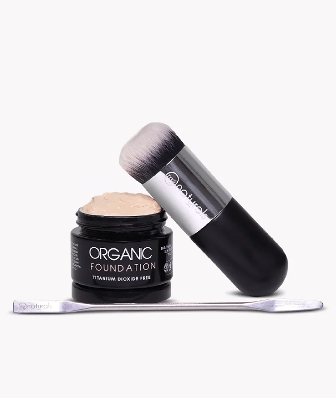 Liquid foundation with SPF 50-Titanium Dioxide Free Foundation with brush