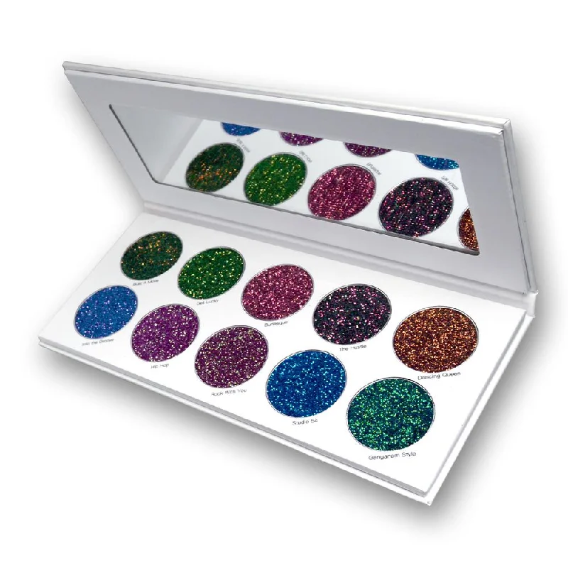 Eye shadow for minimal style-Lit Cosmetics Night Moves Pressed Glitter Palette