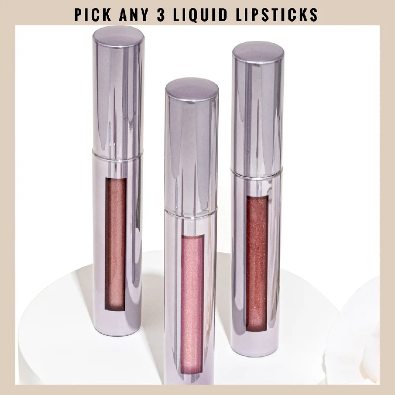 Best lipstick with natural tones-Long Wear Liquid Lipstick Trio