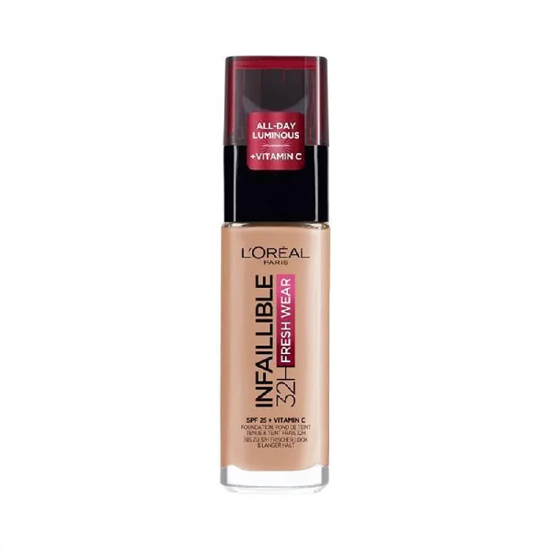 Liquid foundation for acne scars-L'Oreal Infallible 32H Fresh Wear SPF25 + Vitamin C Foundation 160 Rose Linen 30ml