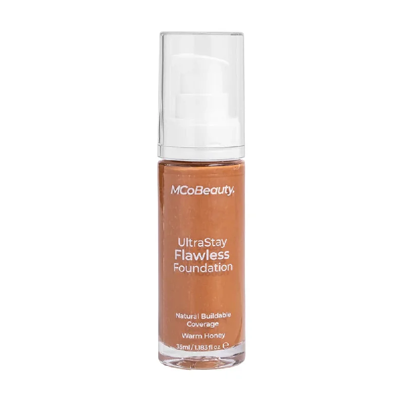 Liquid foundation with plant-based formula-MCoBeauty Ultra Stay Flawless Foundation Warm Honey 35ml