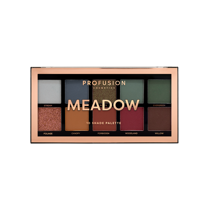 Eye shadow with delicate glitter palette-Meadow 10 shade palette