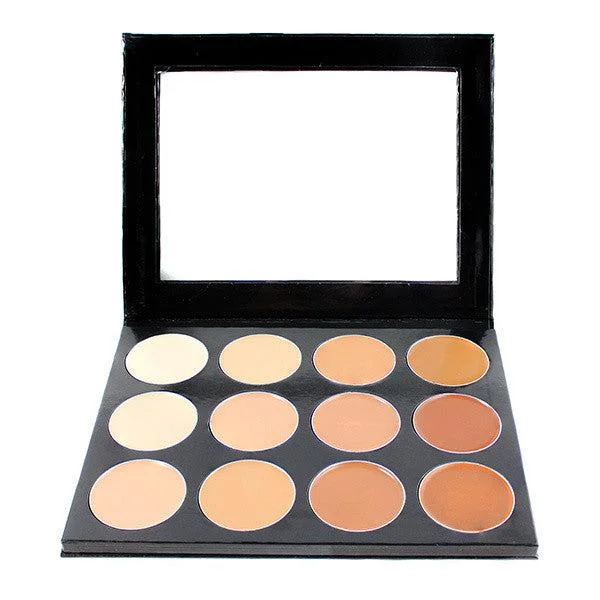 Eye shadow with silky texture-Mehron Celebre Pro-HD 12-Color Cream Highlight/Contour Palette