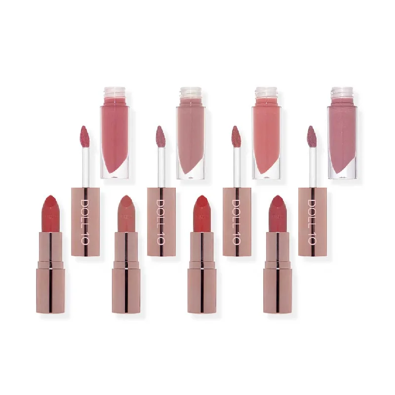 Moisturizing lipstick for dry weather-Midnight Kisses 4-piece Nude Lip Wardrobe