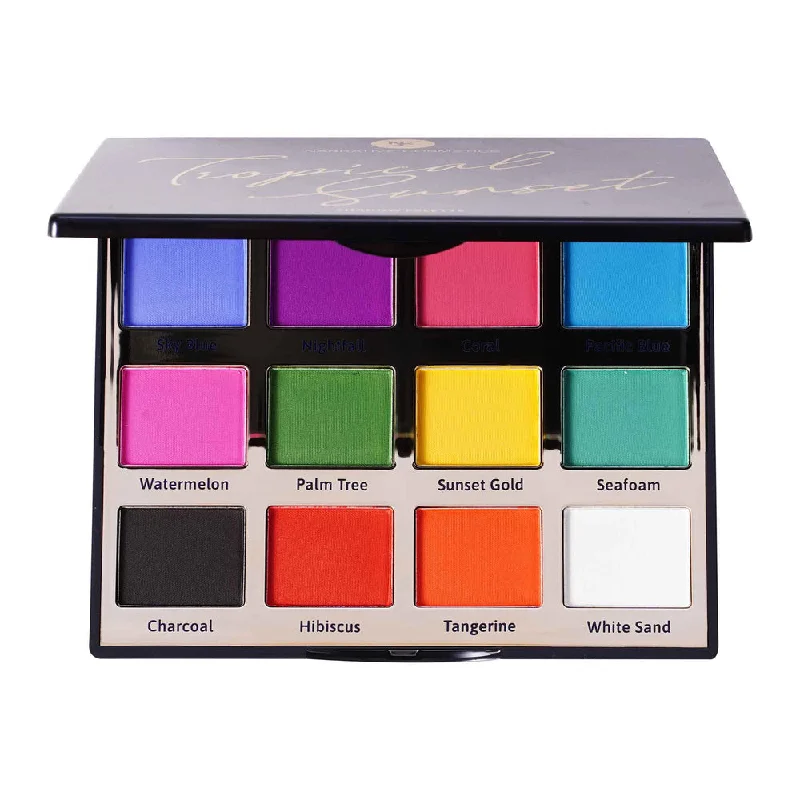 Eye shadow for cool tones-Narrative Cosmetics Talc Free 12 Color Tropical Sunset Eyeshadow Palette