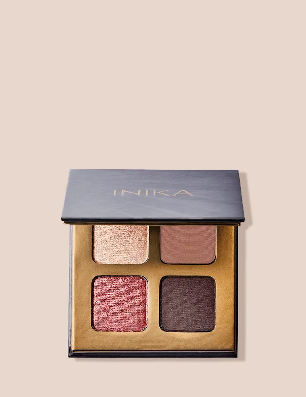 Eye shadow with matte hue-INIKA Organic Quad Eyeshadow Palette (Flowers)