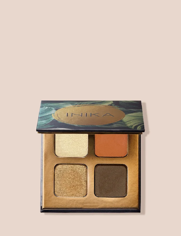 Eye shadow strong staying palette-INIKA Organic Quad Eyeshadow Palette (Sunset)