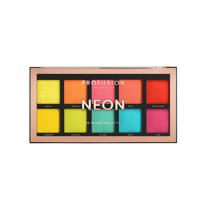 Eye shadow with long-lasting formula-Neon 10 shade palette