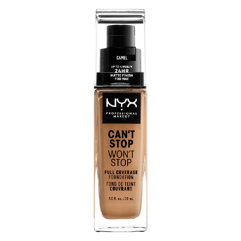 Liquid foundation for sensitive complexions-NYX Can't Stop Won't Stop Full Coverage Foundation Camel 30ml