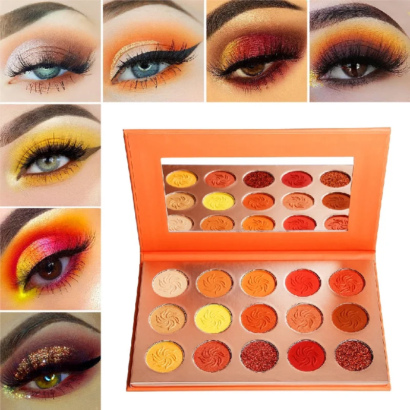 Eye shadow with creamy hue-Orange Diamond Palette