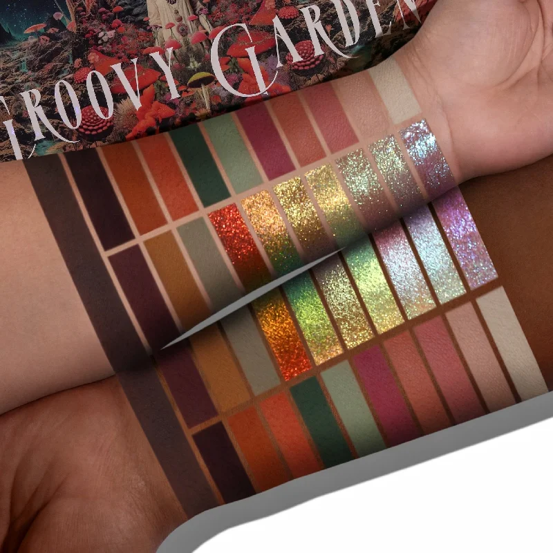 Eye shadow strong color palette-Groovy Garden Eyeshadow Palette