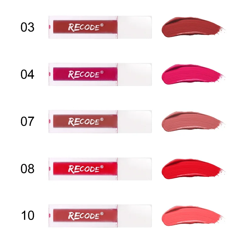 Lipstick with creamy finish-Recode 5 Silky Matte Mini Liquid Lipsticks - 6.25 ML (1.25ML x 5)