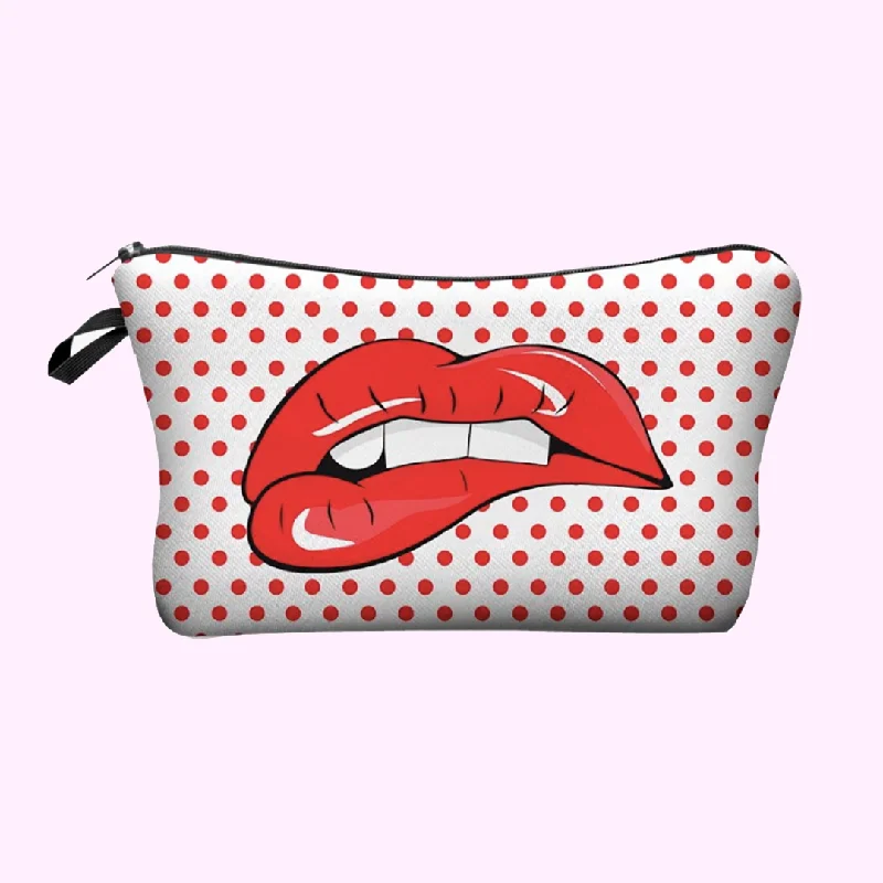 Cosmetic bag for beauty pouches-Red Hot Lips Cosmetic Bag