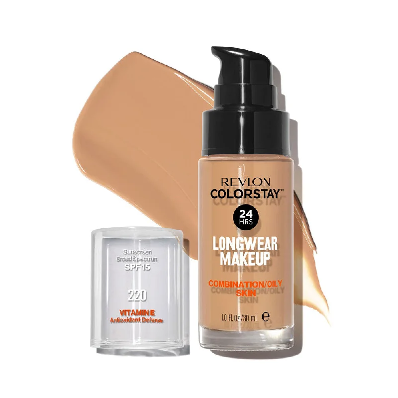 Liquid foundation for outdoor events-Revlon ColorStay Combination/Oily Foundation SPF15 220 Natural Beige 30ml