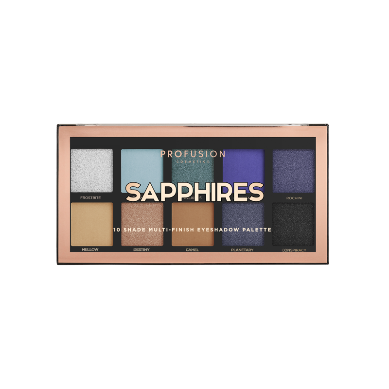 Eye shadow trendy pigment palette design-Sapphires 10 shade palette