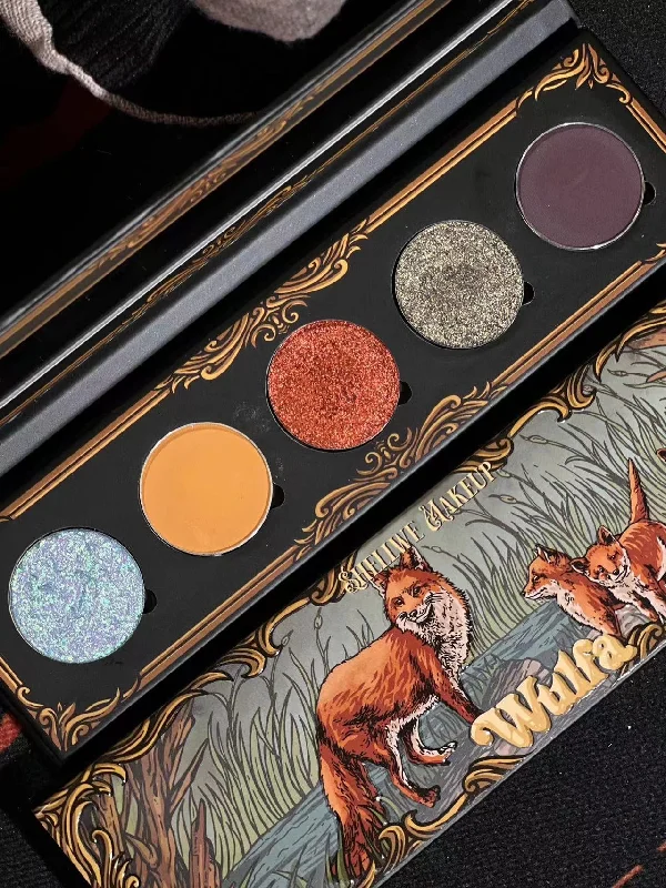 Eye shadow for evening glamour-Shellwe Makeup Wulfa Sparkling Pearl Chameleon Five-Color Eyeshadow Palette - Wolf Palette