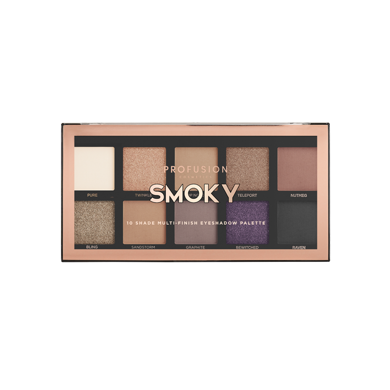 Eye shadow with shimmer finish-Smoky 10 shade palette