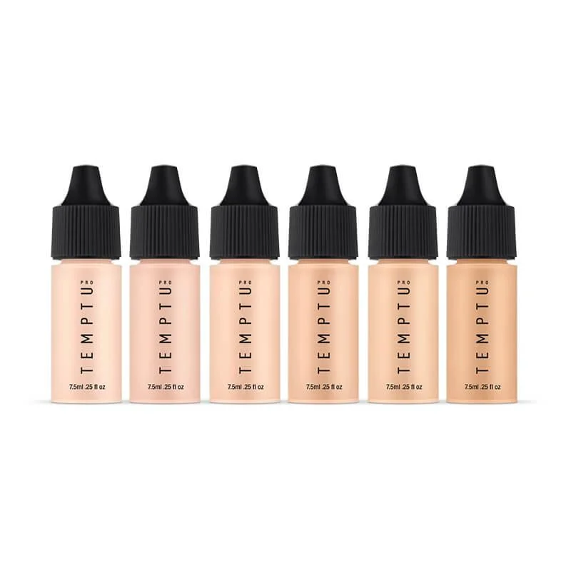 Liquid foundation with luminous finish-Temptu Perfect Canvas Hydra Lock Airbrush Foundation 6-pack (Fair/Light)