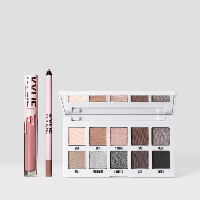 Eye shadow with muted hue-The Smokey Palette & Matte Lip Kit Duo