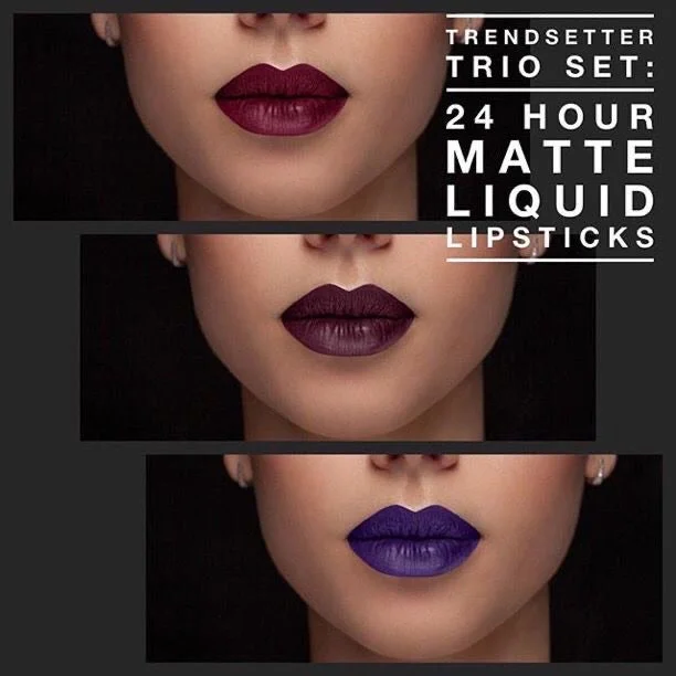 Top lipstick for bold makeup-Trio matte liquid lipstick