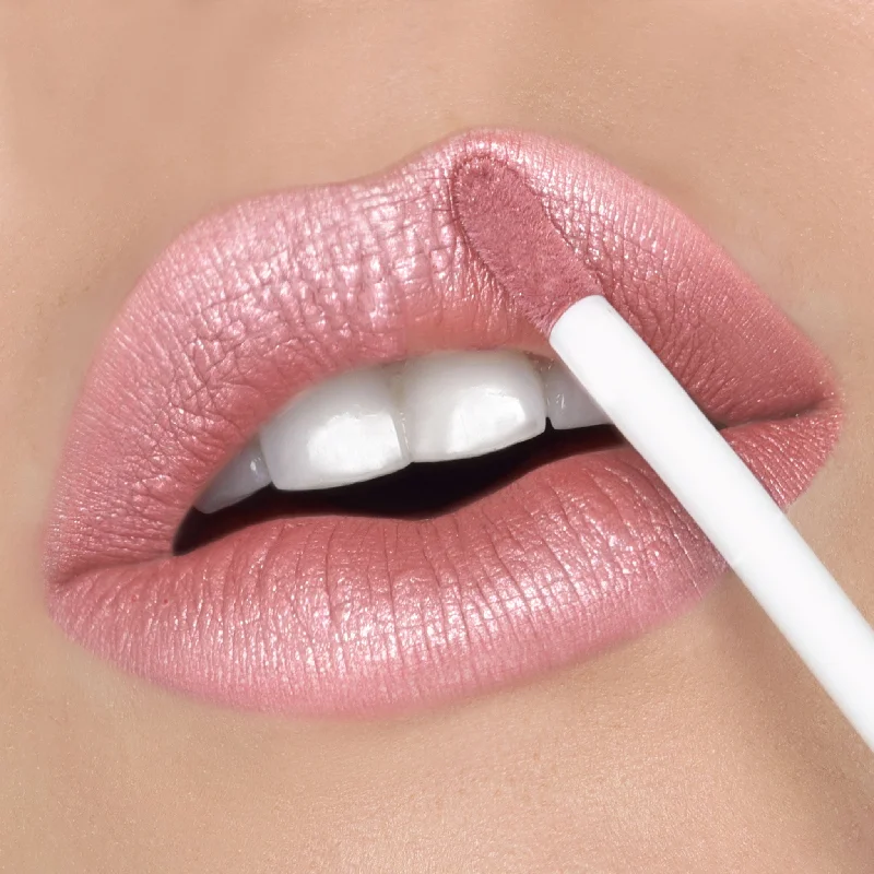 Long-wearing lipstick for summer-Trophy Wife | A Frosted Pale Pastel Pink Liquid Lipstick