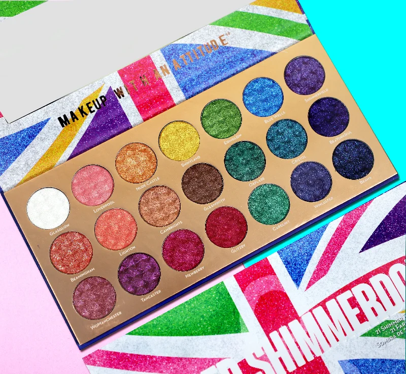 Eye shadow with velvety design-United Shimmerdom -  21 Shimmer Eyeshadow Palette