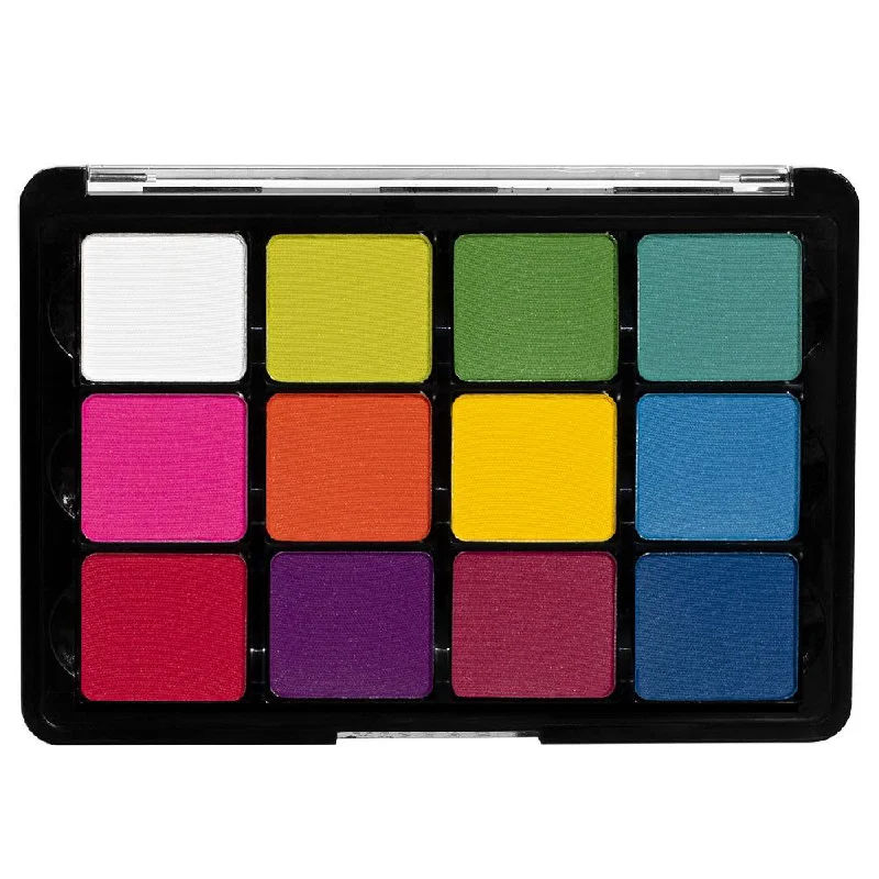 Eye shadow with sweat-resistant formula-Viseart Editorial Brights Mattes 08 SlimPro Eyeshadow Palette