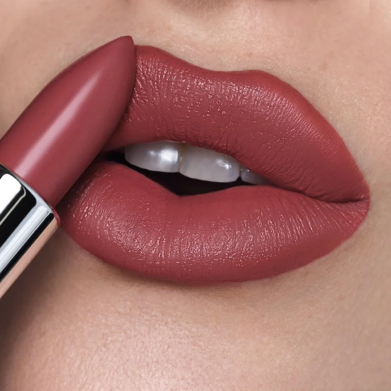 Creamy lipstick for dry lips-Work The Crowd | A Soft Berry Nude Matte Lipstick