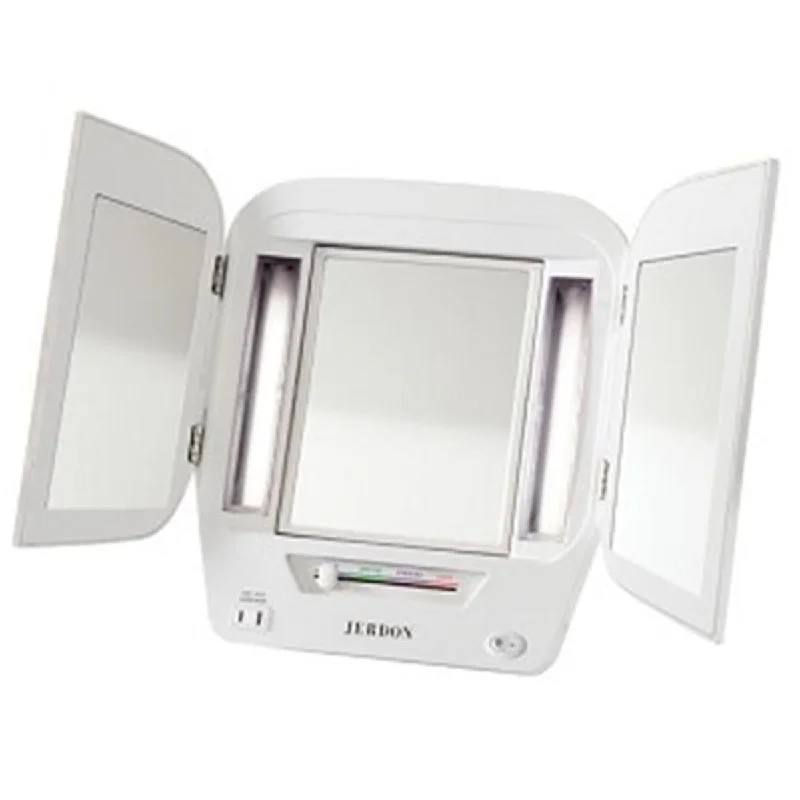 Mirror for emergency-5X-1X Euro Fluorescent Lighted Makeup Mirror, White