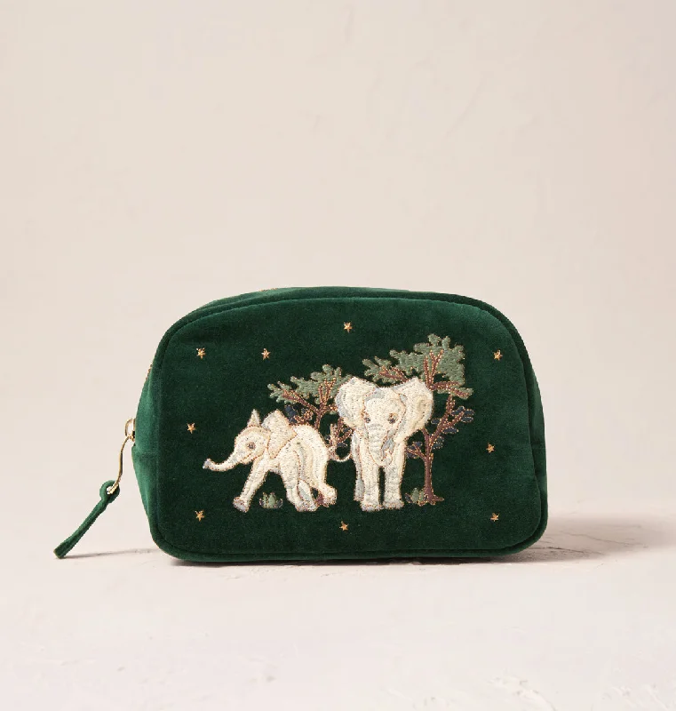 Cosmetic bag for small leather-Baby Elephant Conservation Makeup Bag