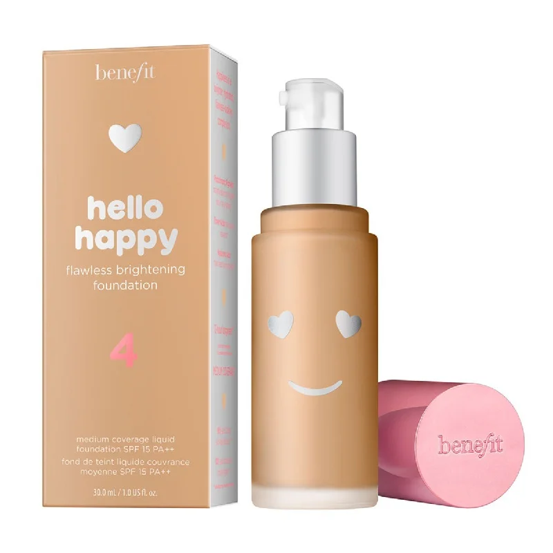 Liquid foundation with waterproof texture-Benefit Hello Happy Flawless Brightening Foundation